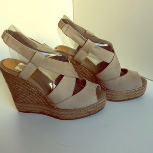 Beige Kanna Espadrille Wedge leather Shoe size 37